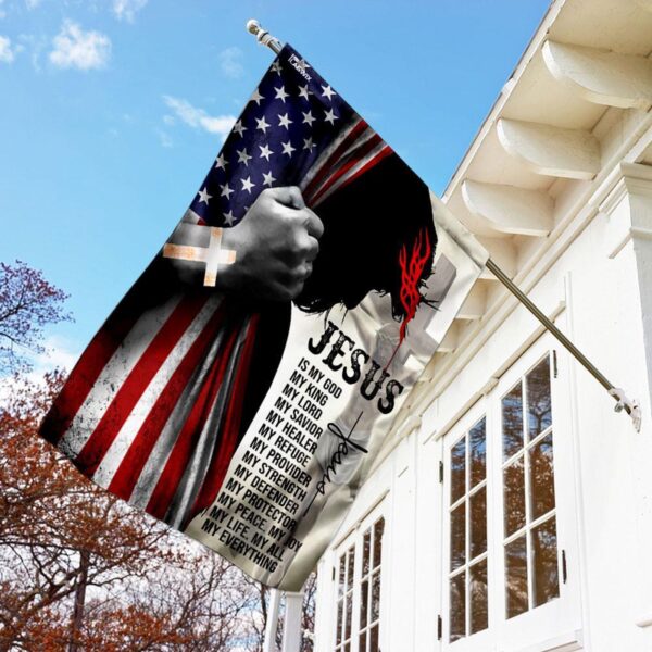 Jesus My Life My All Garden Flag – American House Flag for Christian Home Decor
