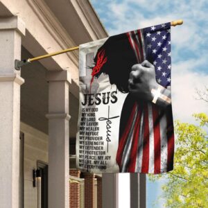 Jesus My Life My All Garden Flag - American House Flag for Christian Home Decor