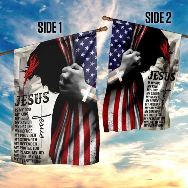 Jesus My Life My All Garden Flag – American House Flag for Christian Home Decor