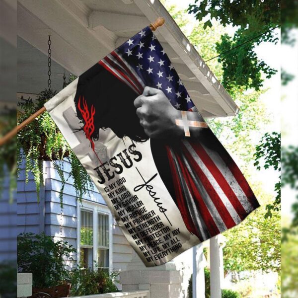 Jesus My Life My All Garden Flag American Flag House Flag 2025
