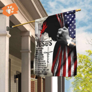 Jesus My Life My All Garden Flag American Flag House Flag 2025