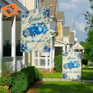 Jesus Blue Truck House Flags 2025 - Take the Wheel with Jesus Garden Flags