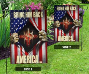 Jesus Three Nail Garden Flag - Bring Him Back to America Christian House Flags 3