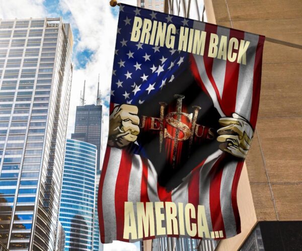 Jesus Three Nail House Flag Bring Him Back America Christian Garden Flags