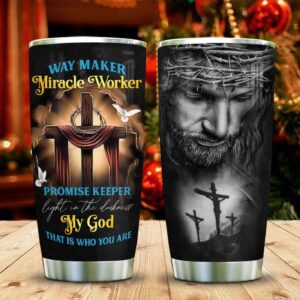 Jesus God Way Maker Stainless Steel Tumbler - Jesus Lover Men Women