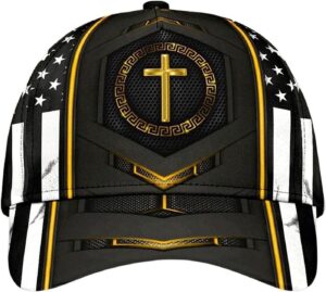 Jesus Gold Flag Cross Baseball Cap Hat Trucker Classic Hats Gift 1