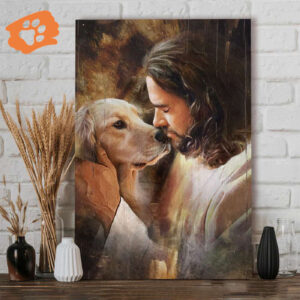 Jesus Golden Retriever Poster for Home Decor Gift