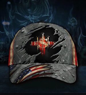 Jesus Hat 3D Printed American Flag - Classic Cap
