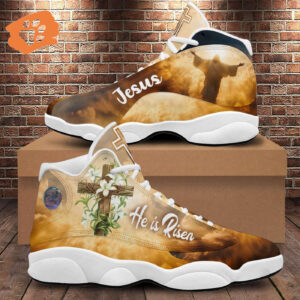 Jesus He Is Risen Basketball Shoes, Christian Lily Cross Running Shoes, God Prayers Footwear Unisex, Religious Gift