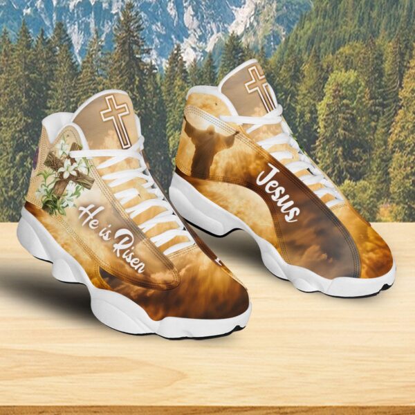 Jesus He Is Risen Basketball Shoes, Christian Lily Cross Running Shoes, God Prayers Footwear Unisex, Religious Gift