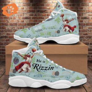 Jesus He Is Rizzin Basketball Shoes, Jesus Christian Cross Flower Running Shoes, He Is Risen Footwear Unisex