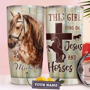 Jesus Horse Personalized Stainless Steel Tumbler - Jesus Lover Men Women