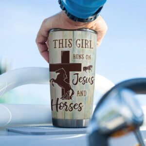 Jesus Horse Personalized Stainless Steel Tumbler - Jesus Lover Men Women 1