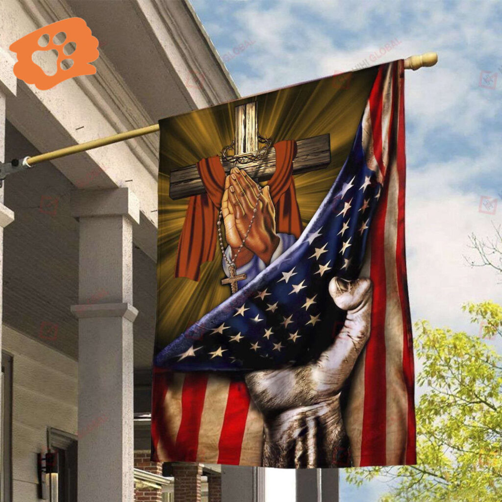 American Flag Jesus House Flag 2025 – Praying Hand Cross Christian Flags American Flag Jesus House Flag 2025 – Praying Hand Cross Christian Flags