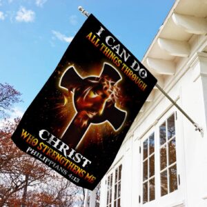 Black Jesus House Flag - I Can Do All Things Through Christ - Garden Flag 1