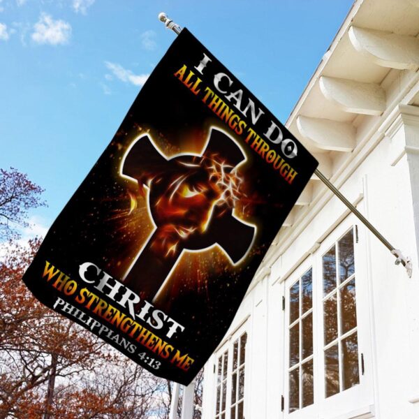 Black Jesus House Flag – I Can Do All Things Through Christ – Garden Flag