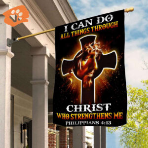 Black Jesus House Flag: I Can Do All Things Through Christ - 2025 Garden Flag