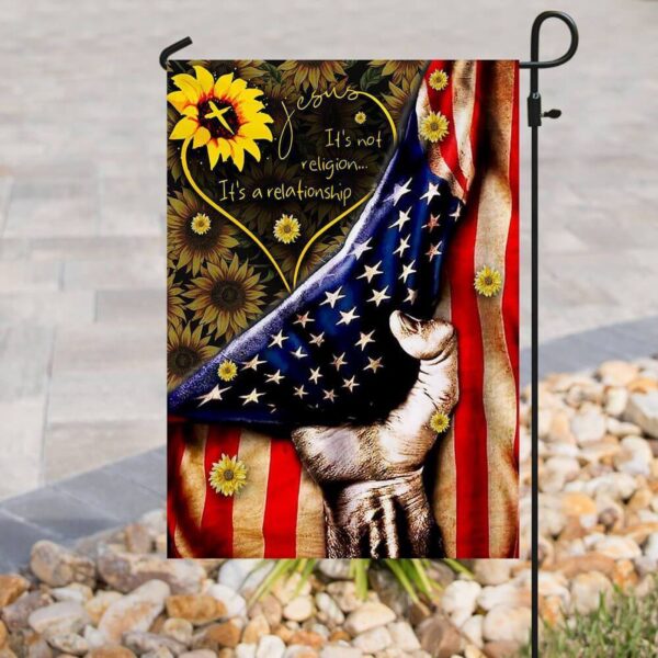 Jesus House Flag: Sunflower Garden Christian Flag – Relationship Over Religion