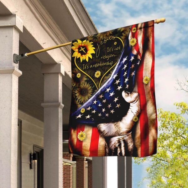 Jesus House Flag: Sunflower Garden Christian Flag – Relationship Over Religion