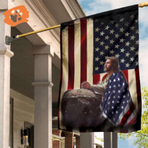 3D Jesus Christ Praying Garden Flag American Flag Jesus House Decor 2025
