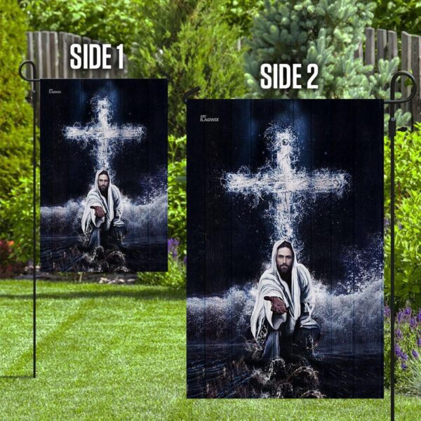 Jesus Saves Us Garden Flag Christian Black White House Flag