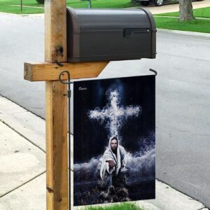 Jesus Saves Us Garden Flag Christian Black White House Flag 3
