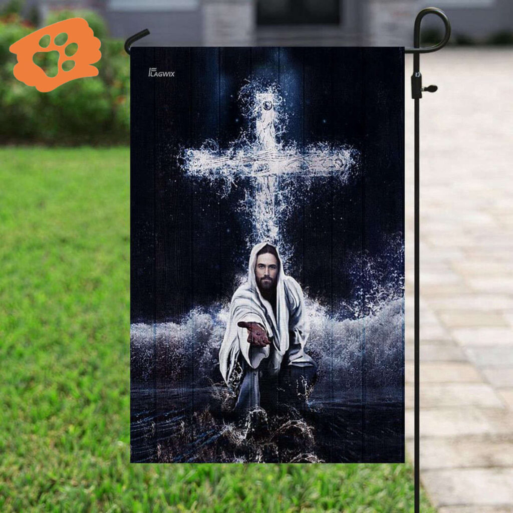 Jesus Saves Us Garden Flag Black White Christian Flag 2025 Jesus Saves Us Garden Flag Black White Christian Flag 2025