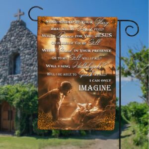 Jesus House Garden Flag - Surrounded By Glory - Brown Flag Design 1