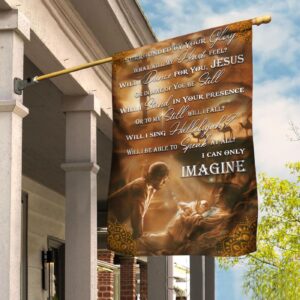 Jesus House Garden Flag - Surrounded By Glory - Brown Flag Design