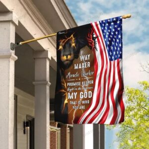 Black Lion Way Maker Miracle Worker Jesus House Flags - Christian Flags