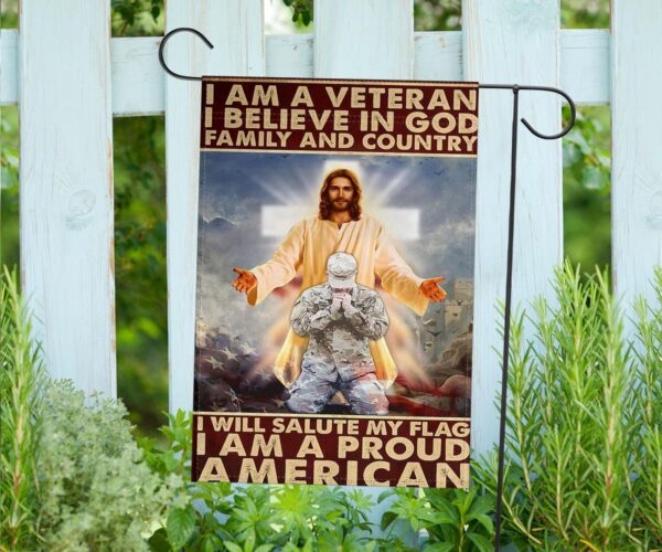 Jesus I Am A Veteran And I Believe In God Flag Christian Patriotic Proud Veteran Gift