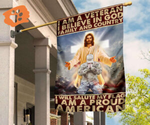 Jesus I Am A Veteran And I Believe In God Flag Christian Patriotic Proud Veteran Gift
