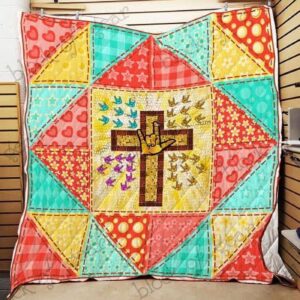 Jesus I Love You Sign Language Quilt DH449 - Handmade Religious Blanket 1