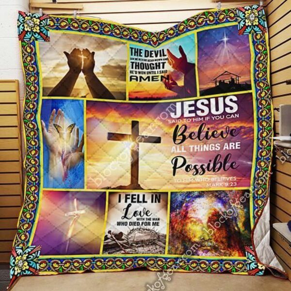 Jesus I Trust You Quilt NP74SC: Faith-inspired Comfort for Your Home
