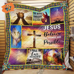 Jesus I Trust You Quilt NP74SC: Faith-inspired Comfort for Your Home