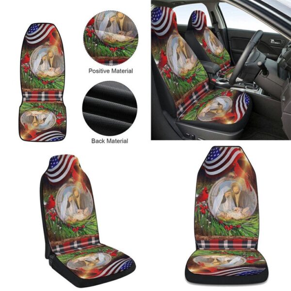 Jesus Is Born Christmas Car Seat Cover – Festive Car Decor Gift