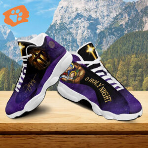 Jesus Is Born Nativity O Holy Night Basketball Shoes, Christmas Scene Nativity Jesus Running Shoes, Christmas Gift
