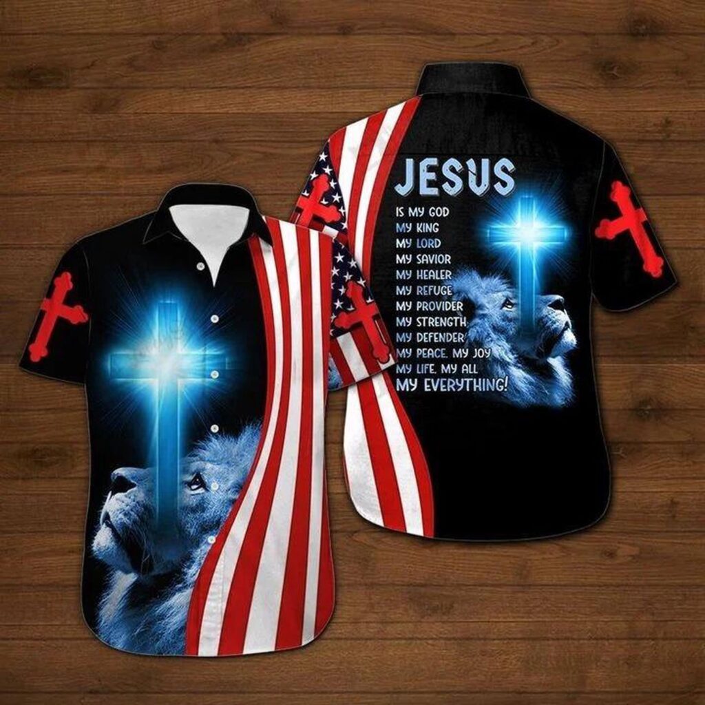 Colorful Jesus Is My God Hawaiian Shirt All-over Print FV1313 – Religious Tropical Apparel Colorful Jesus Is My God Hawaiian Shirt All-over Print FV1313 – Religious Tropical Apparel