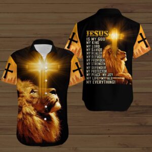 Jesus Is My God Lion King Hawaiian Shirts - Unique Christian Apparel