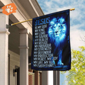 Jesus Is My God My Everything Flag - Inspirational Religious Banner for Home and Church