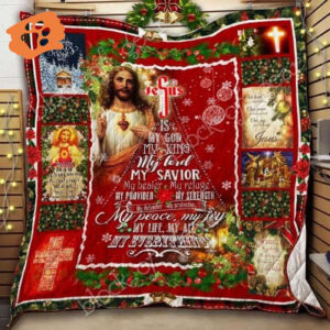 Christmas Quilt - Jesus Is My God My King Design for Holiday Decor