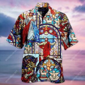 Jesus Is My King Hawaiian Shirt - Tropical Christian Clothing for Men