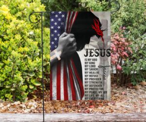 Jesus Is My King My God My Lord My Savior My Everything Flag Christian Flag For Sale Garden Decor 1