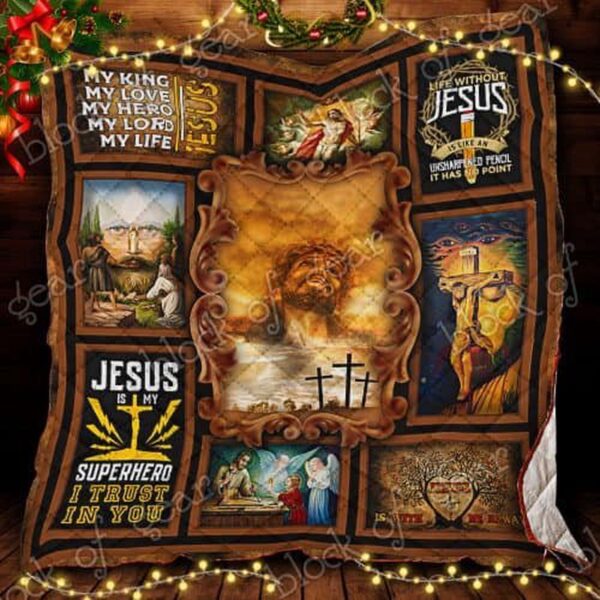 Jesus Is My Love My Hero Quilt CTN74 – Religious Christian Bedding with Inspiring Design