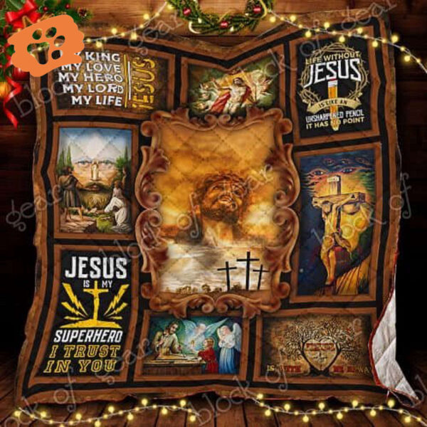 Jesus Is My Love My Hero Quilt CTN74 – Religious Christian Bedding with Inspiring Design