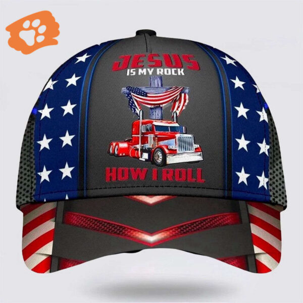 Jesus Is My Rock How I Roll Baseball Cap Hat  Trucker Classic Hats Gift