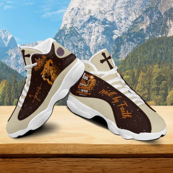 Jesus Is My Savior Basketball Shoes, Christian Lion Running Sneaker, I Can Do All Things Through Christ Gift
