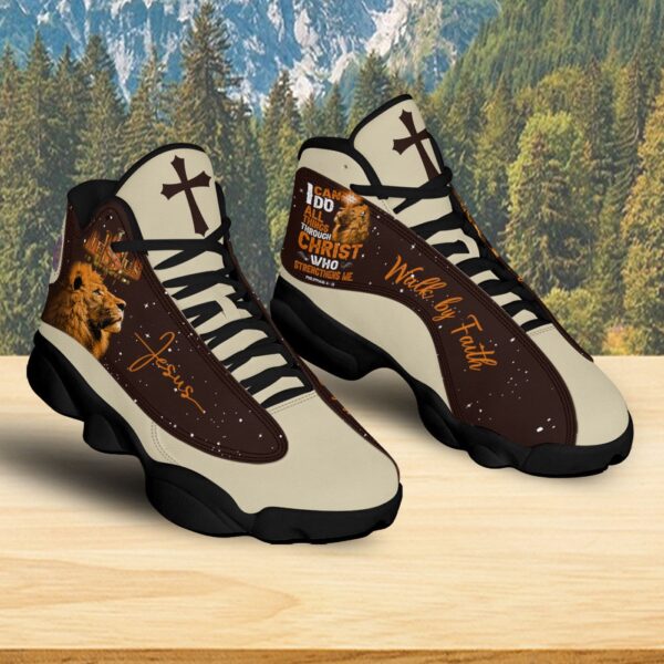 Jesus Is My Savior Basketball Shoes, Christian Lion Running Sneaker, I Can Do All Things Through Christ Gift