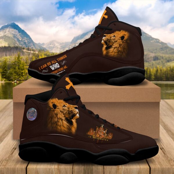 Jesus Is My Savior Basketball Shoes, I Can Do All Things Through Christ Running Shoes, God Cross Lion Footwear Unisex