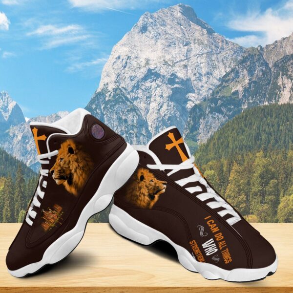 Jesus Is My Savior Basketball Shoes, I Can Do All Things Through Christ Running Shoes, God Cross Lion Footwear Unisex